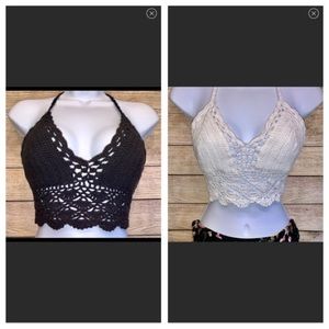 BOHO SET Crochet Bralettes/Bikini Tops Small